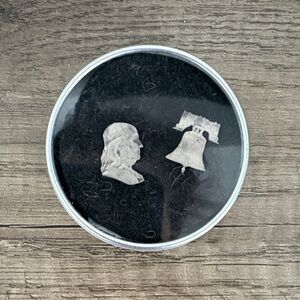 Black and Silver Commemorative Pewter Cuff Links